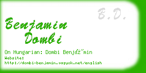 benjamin dombi business card